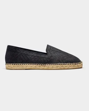 Braided Leather Espadrilles Navy