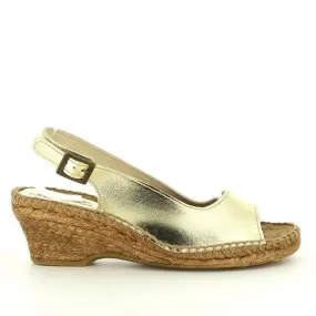 Calzanor 908 Gold Slingback Espadrilles