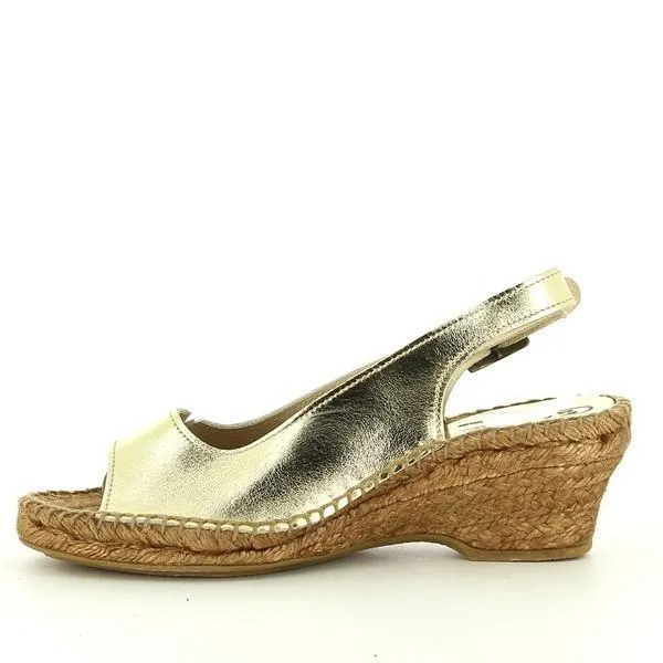 Calzanor 908 Gold Slingback Espadrilles