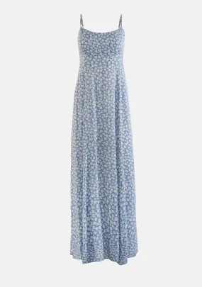 Clover Print Side Slit Tie Back Reformed Dress