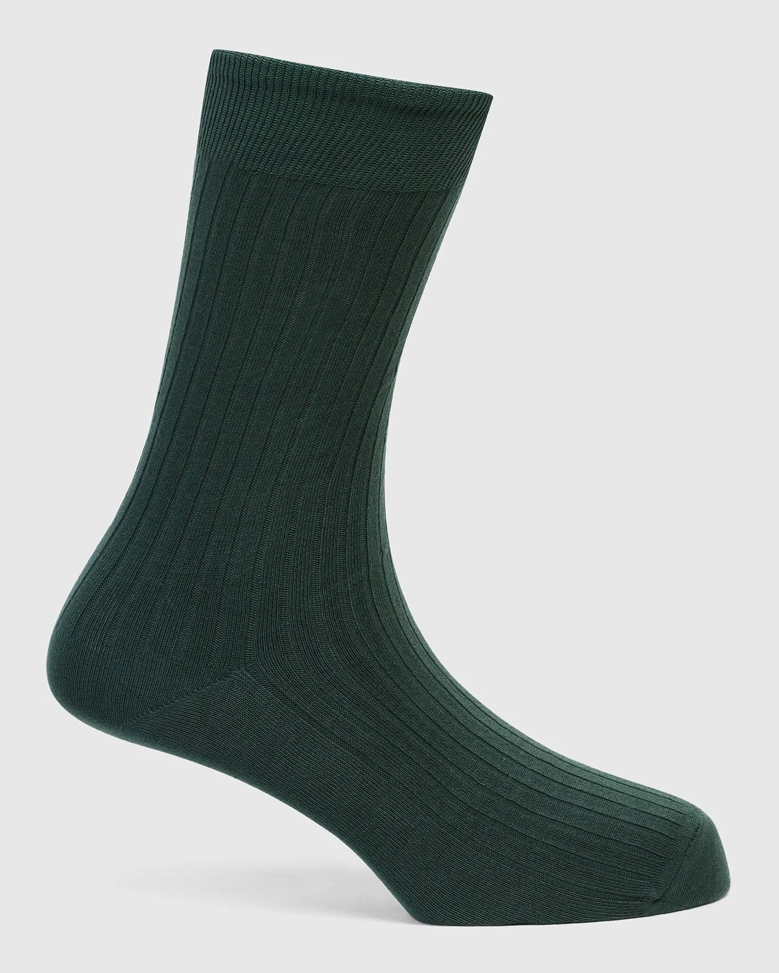 Cotton Fern Green Jacquard Socks - Thai
