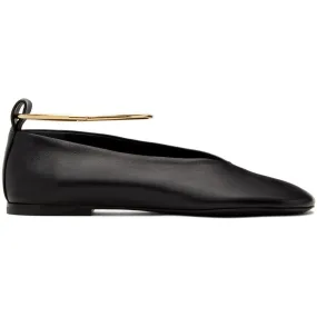 Jil Sander Black Classic Anklet Ballerina Flats