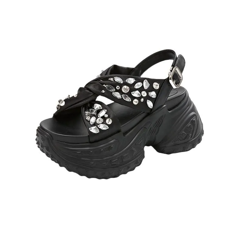 Rhinestone Comfy Heightening Sandals