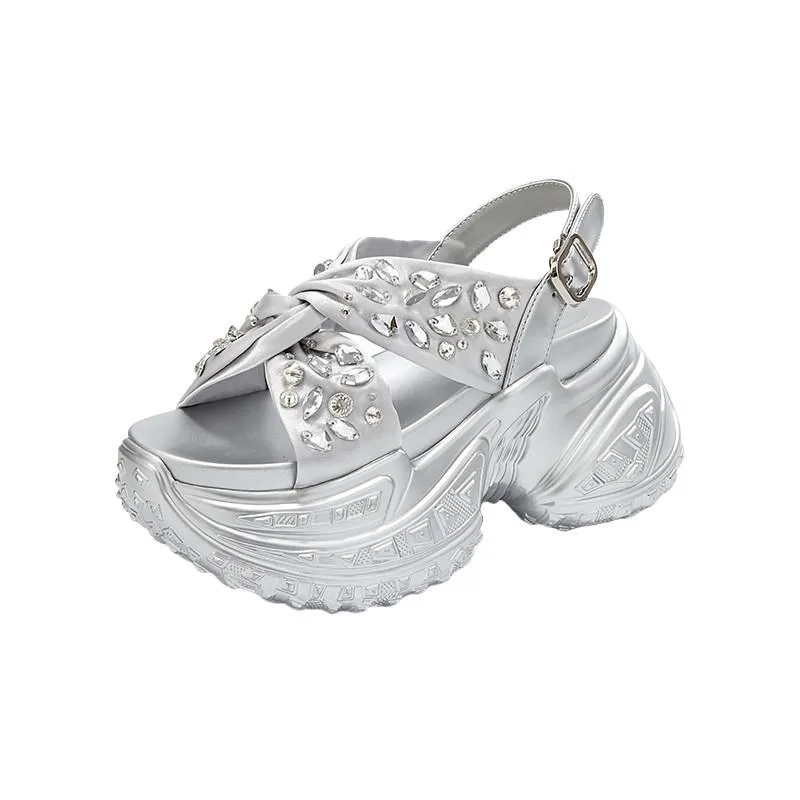 Rhinestone Comfy Heightening Sandals