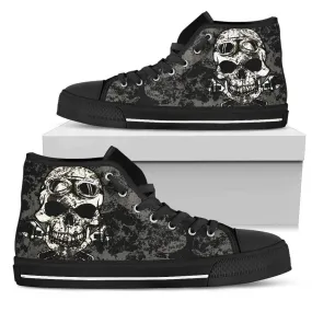 Women's Dirty Skull High Top Shoes